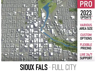 Sioux Falls  Low-poly 3D model