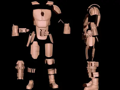 MANDALORIAN FULL COSPLAY with HELMET and JETPACK - FAN 3D PRINT 3D print model