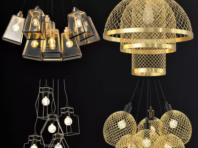 Pendant lamp collection 3D model