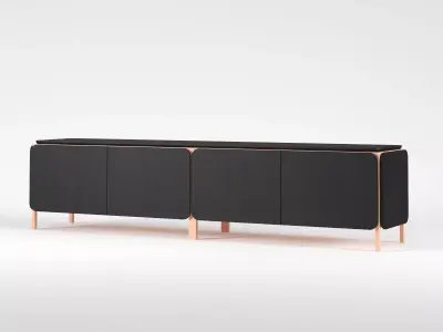 Frame sideboard rose gold 3D model