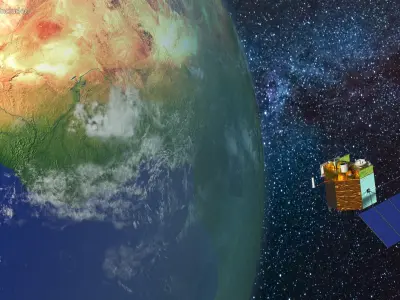  Fengyun 4A Satellite with Planet Earth 