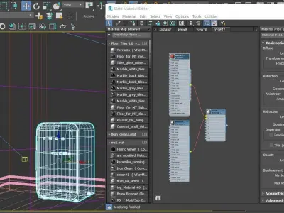 Simple room or hall with door for heater and wall interiors 3D model