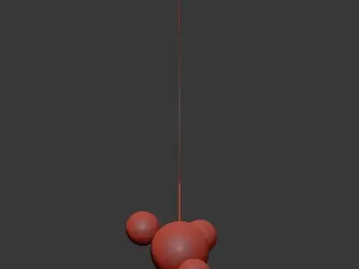 Clear Glass Ball Futuristic Chandeliers Art Deco Pendant Lamp 3D model