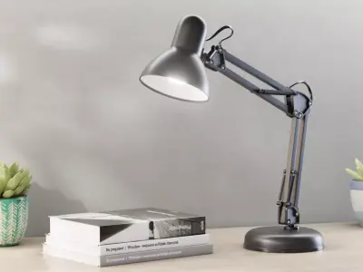 Modern Study Desk Lamp Black Low-poly 3D model