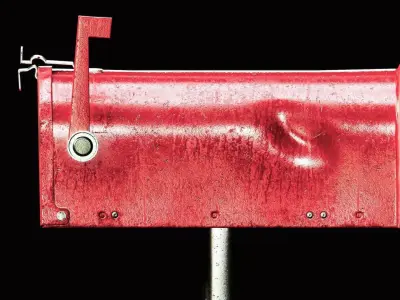 American Style Mailbox 3D Game Asset Rigged and  Animated Low-poly 3D model