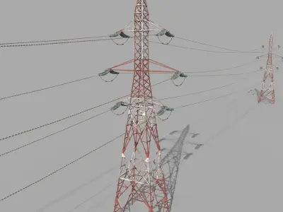 Electricity Pole Weathered Pack 3D model