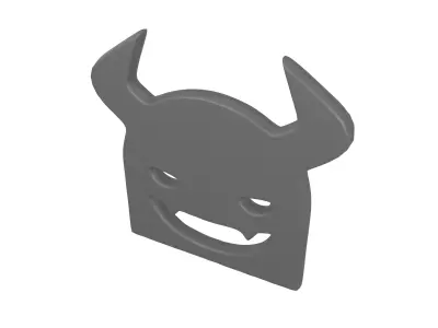 Angry Face with Horns Symbol V1 001 Low-poly 3D model