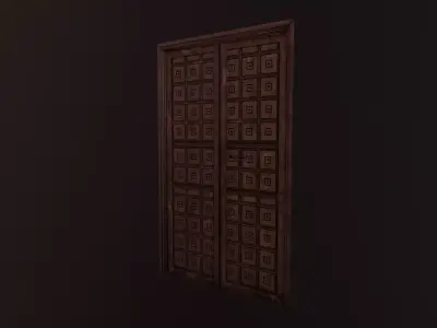 Door with squared pattern 2 Low-poly 3D model