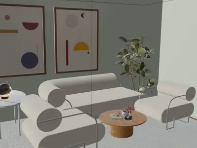 Modern living room 3D model