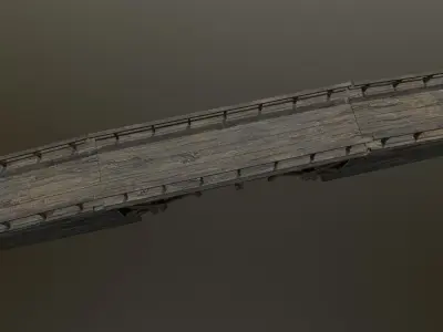 Medieval Bridge Low-poly 3D model