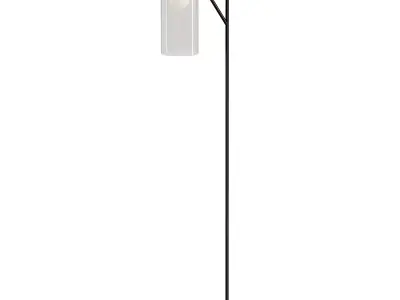COLLINS floor lamp with glass shade and metal base 3D model