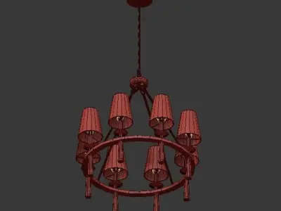 Baxter 8 light polished nickel chandelier 3D model