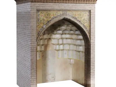 old islamic  turkish arch muqarnas set 135 Low-poly 3D model