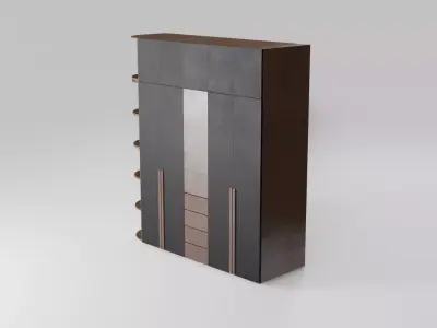Modern closet wardrobe id7 Low-poly 3D model