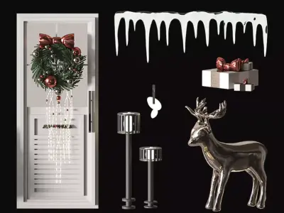 Set for winter holidays 3D model