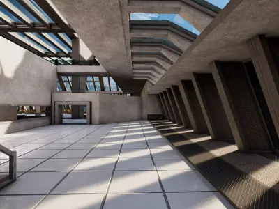 Bus Station Modular Low-poly 3D model