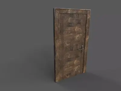 Old wood door Low-poly 3D model buy