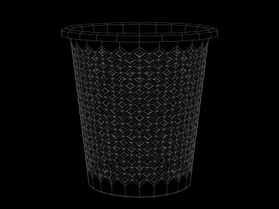 Modern Metal Mesh Office Trash Can - PBR - SubD Ready Low-poly 3D model
