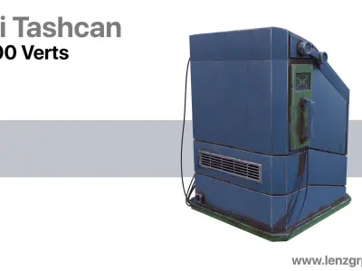 Scifi Trashcan Low-poly 3D model