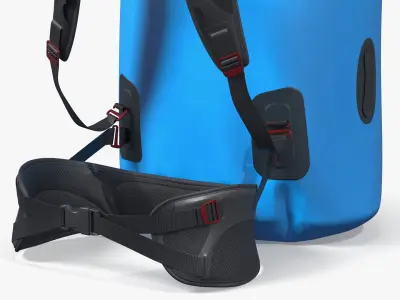  Floating Waterproof Dry Bag Backpack Standing Blue 