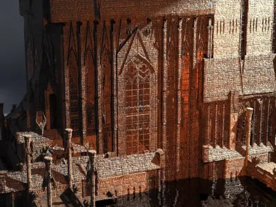 Lizard Cult Cathedral Dark Halls Kitbash 1 3D model
