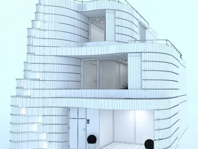 The facade of the house in Tokyo by designer Don Arad 3D model