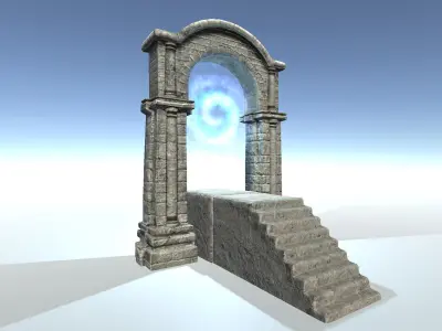 Stone Gate Low-poly 3D model purchase