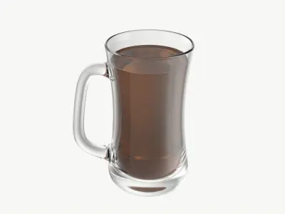 Beer mug with foam 02 3D model