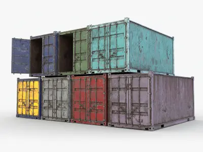 4k Shipping Container 3D model