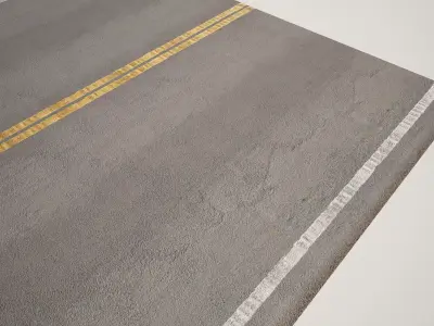 Modular Rural Road Model for Splines Low-poly 3D model