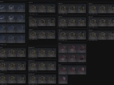 Modular Ladders - Package - All Available PBR Textures  Low-poly 3D model