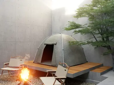 Culture Camp House Modern Tropical SketchUp Model  3D model