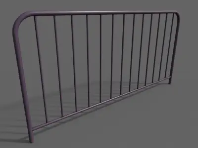 PBR Pedestrian Guard Rail Purple V1 Low-poly 3D model