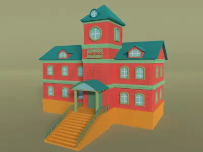 Low poly city building - Pack 01 Low-poly 3D model