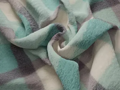 Fleece Plaid Blanket Fabric Texture PBR Texture