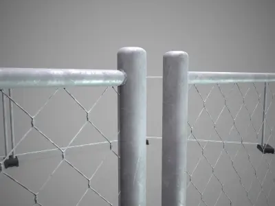 Low poly Fence 01 PBR Game-ready Low-poly 3D model