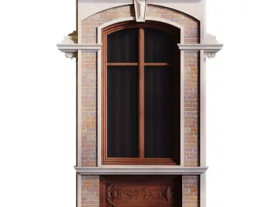 Classic Window Frame set 931 Low-poly 3D model