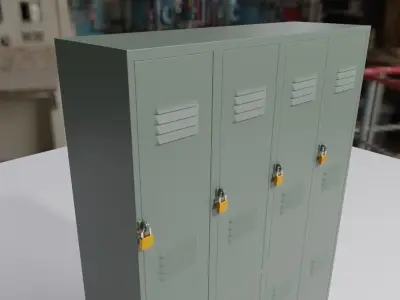 Steel Cabinet for Locker Room - Armario de lata - Vestiario Low-poly 3D model