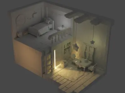 Cozy Bedroom 3D model
