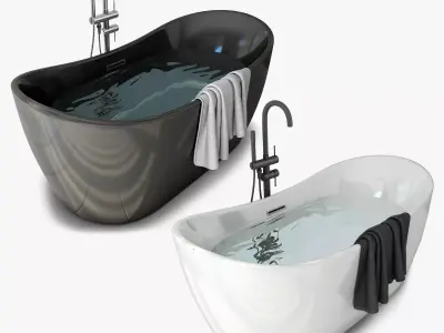 Bathtub Ferrano with detached mixer Ortis 3D model
