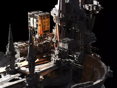 Sci fi Core Magma Mining colony 2  3D model