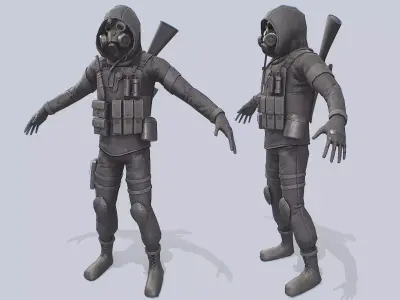 Military SAS Low-poly 3D model