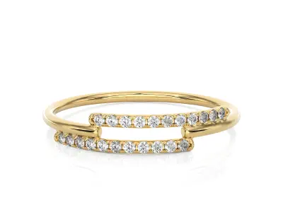 Light Minimalist Diamond Ring 3D print model 6