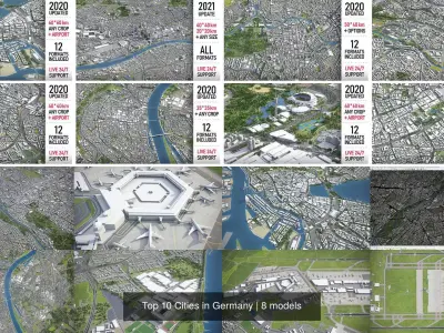 Top 10 Cities in Germany 3D Model Pack