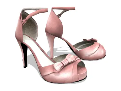 Bridal Shoes Low-poly 3D model
