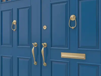 Entrance classic door 18 3D model