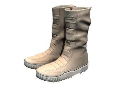 Sand Boots Low-poly 3D model