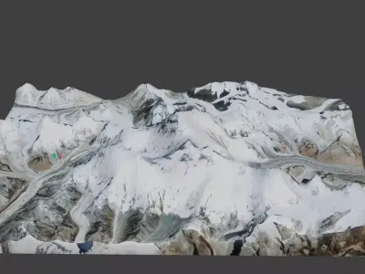 Lhotse Mountain Low-poly 3D model