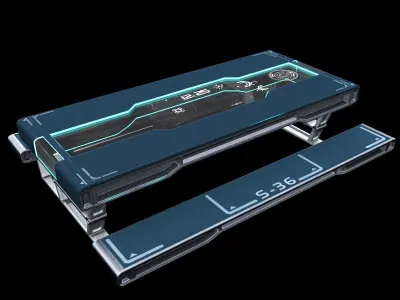 Futuristic Table 2 Low-poly 3D model