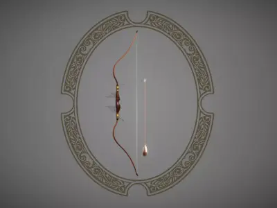 Lighting Bow and Arrow Low-poly 3D model